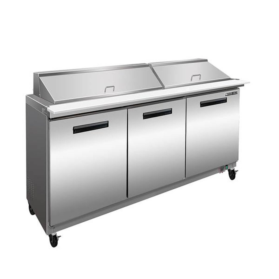 Maxx Cold MXCR72MHC 72" Mega Top Sandwich/Salad Prep Table w/ 3 Doors, 18.0 cu. ft. 