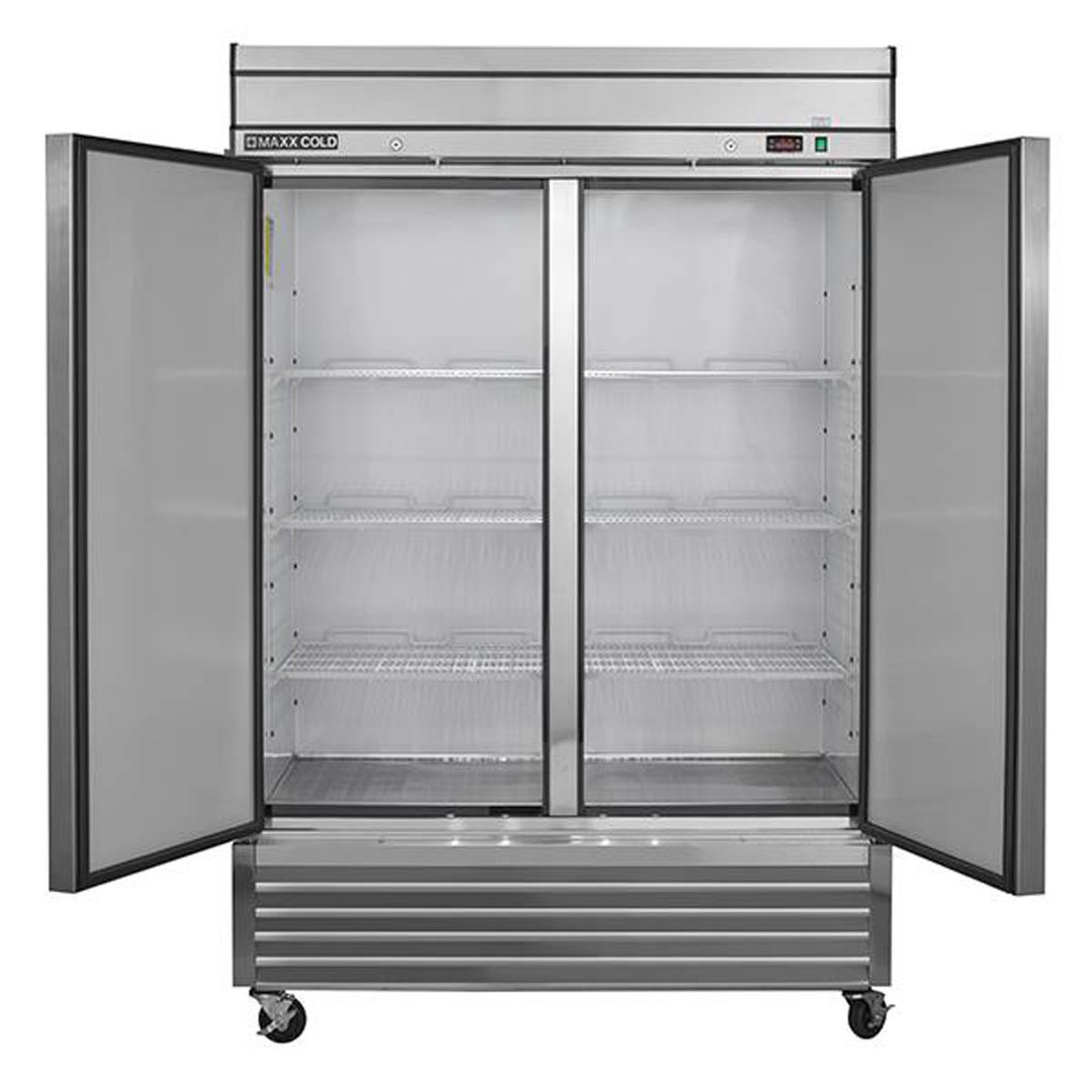 Maxx Cold MXSF-49FDHC 54" Two Section Reach-In Freezer w/ 2 Solid Doors, Bottom Mount, 43 cu. ft. 
