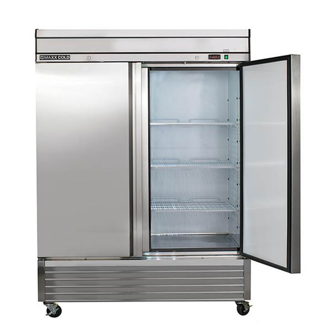 Maxx Cold MXSF-49FDHC 54" Two Section Reach-In Freezer w/ 2 Solid Doors, Bottom Mount, 43 cu. ft. 