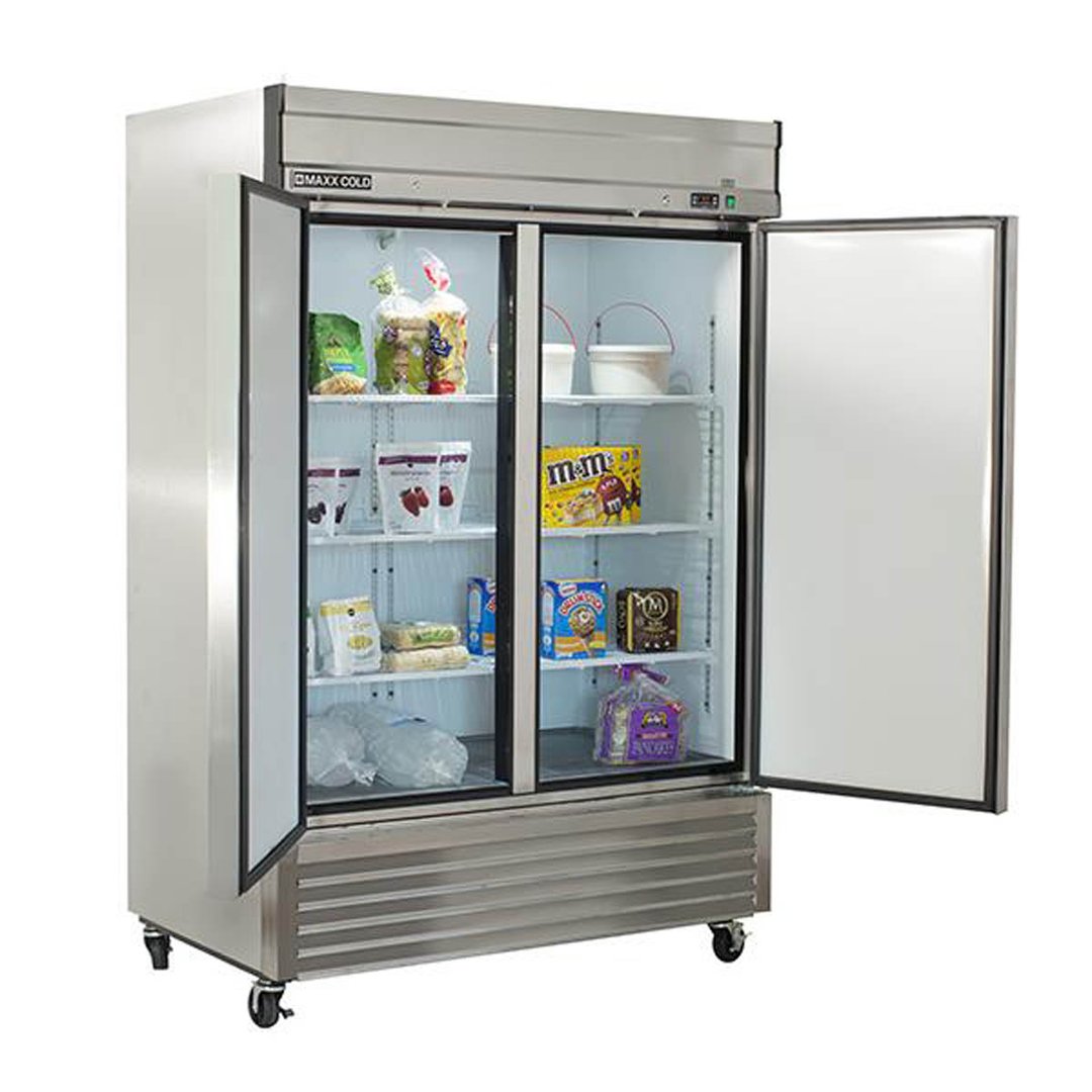 Maxx Cold MXSF-49FDHC 54" Two Section Reach-In Freezer w/ 2 Solid Doors, Bottom Mount, 43 cu. ft. 