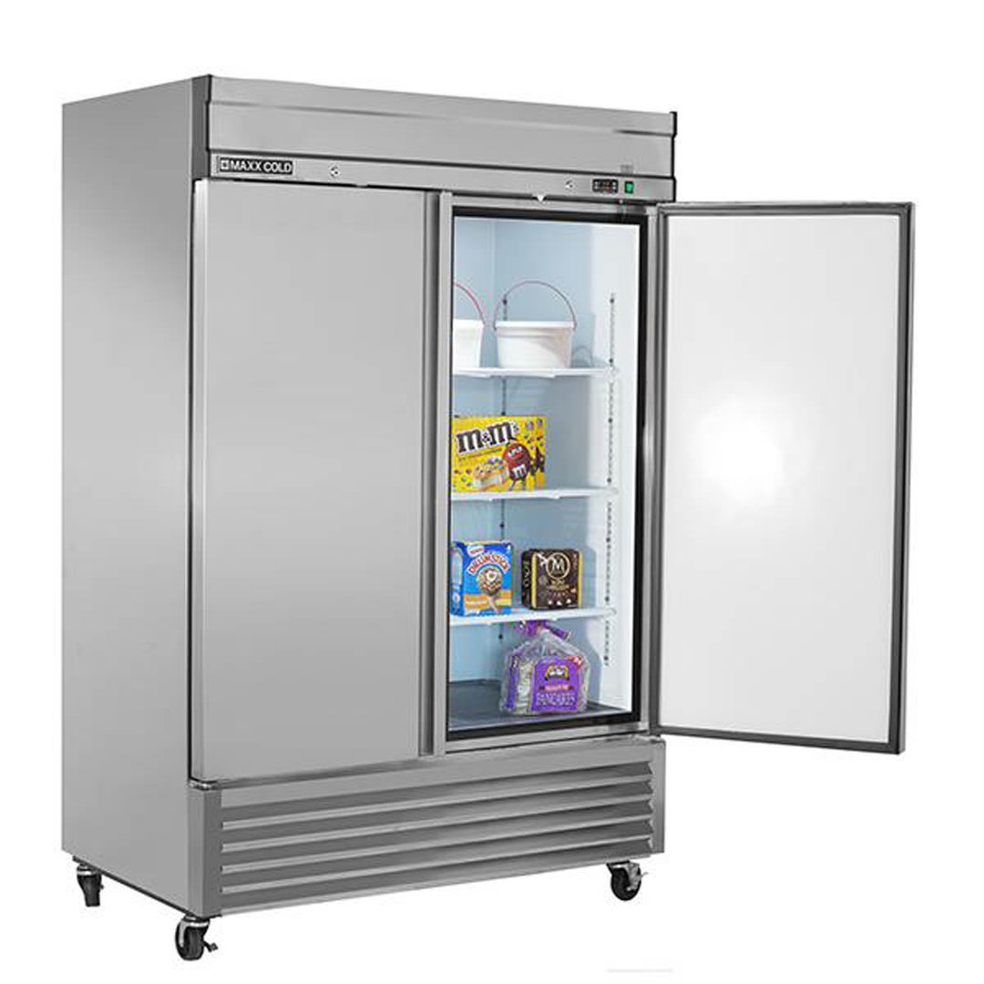 Maxx Cold MXSF-49FDHC 54" Two Section Reach-In Freezer w/ 2 Solid Doors, Bottom Mount, 43 cu. ft. 