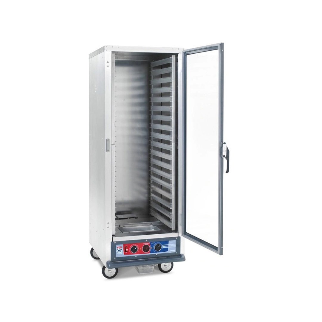 Metro C519-PFC-L Mobile Full Height Non-Insulated Proofing Holding Cabinet, (1) Clear Polycarbonate Door Lip Load Aluminum Slides, 