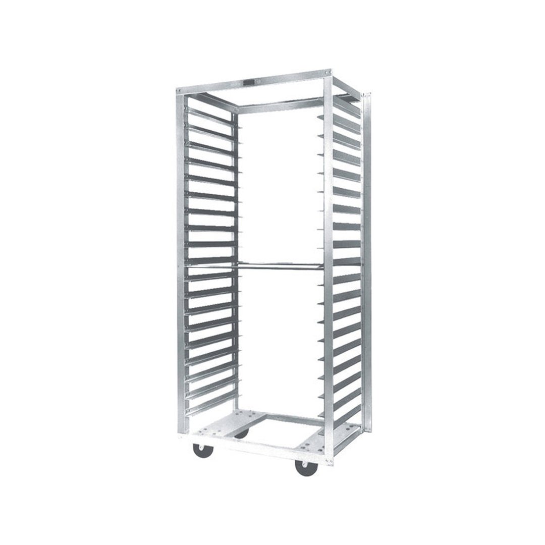 Metro RD33N, 20 Pan Aluminum Mobile Side Load Bun / Sheet Pan Rack with 3" Bottom Load Slides