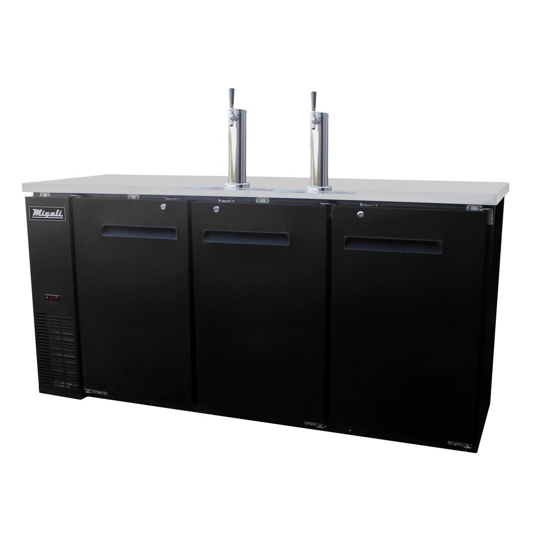 Migali C-DD72-3-HC 72" 2 Columnss Draft Beer Cooler, 3 Keg, 19.6 cu. ft.