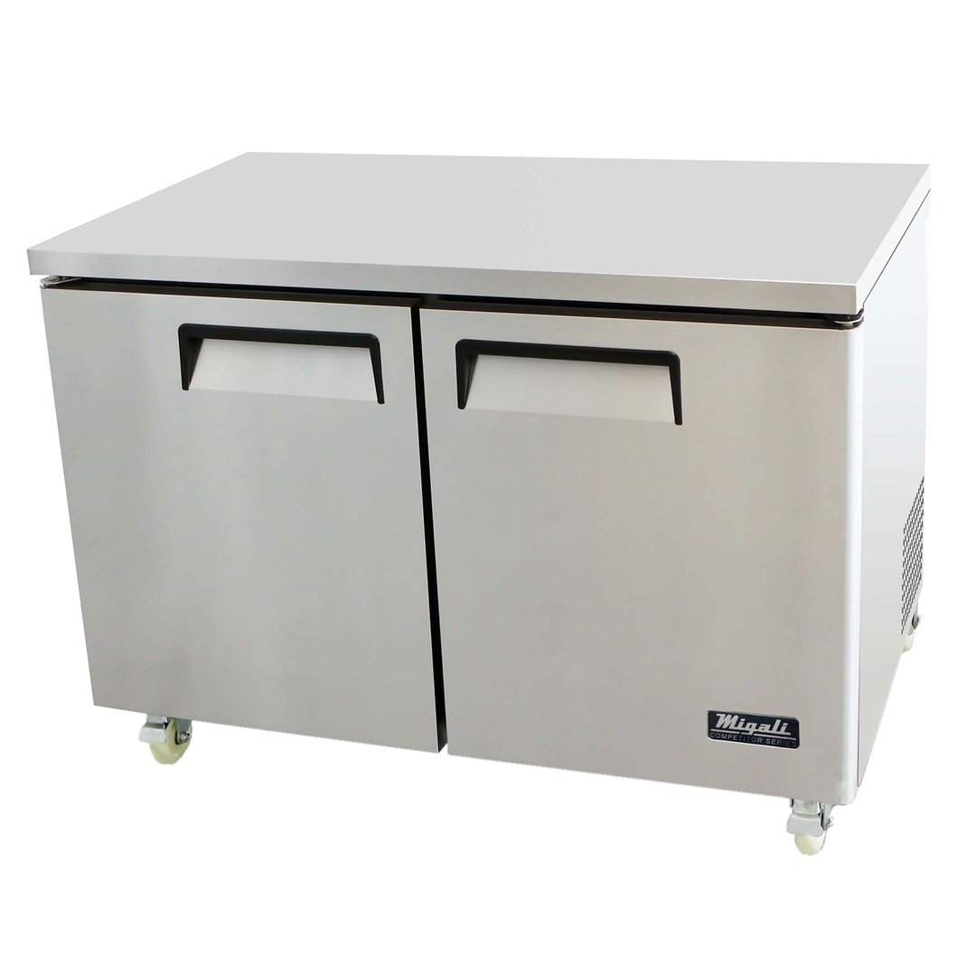 Migali C-U48R-HC 48" Two Section Undercounter Refrigerator w/ 2 Doors, 12 cu. ft.