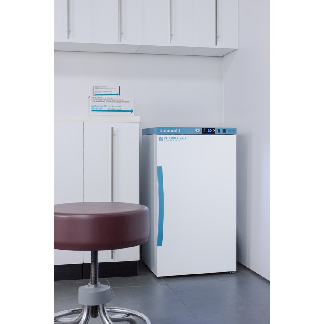Accucold MLRS3MC 18.5" Undercounter Breast Milk Refrigerator, White, 3 cu. ft.