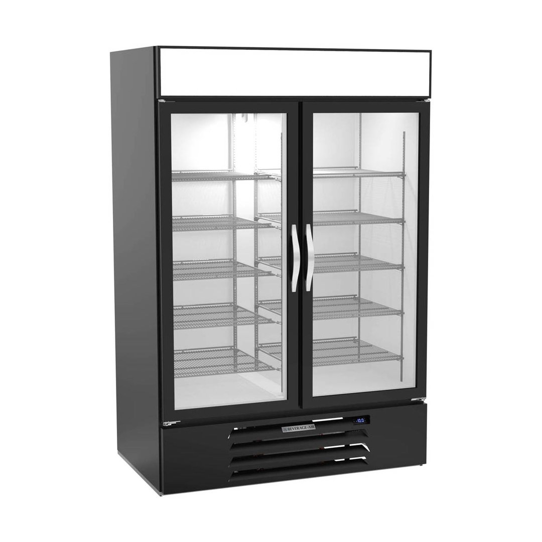 Beverage-Air MMF49HC-1-B 52" 2 Glass Door Merchandising Freezer in Black, 46.2 cu. ft.