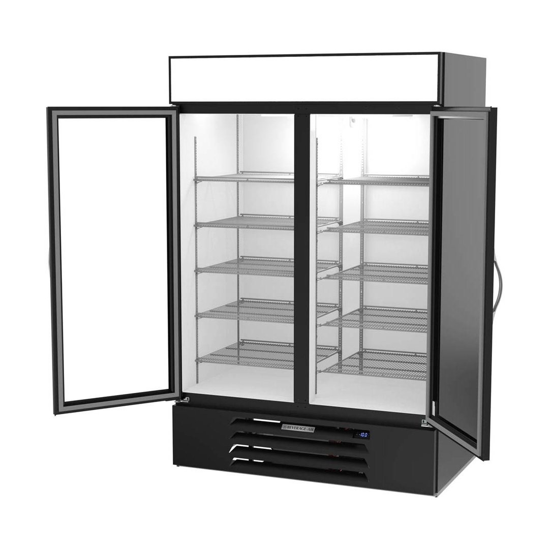 Beverage-Air MMF49HC-1-B 52" 2 Glass Door Merchandising Freezer in Black, 46.2 cu. ft.