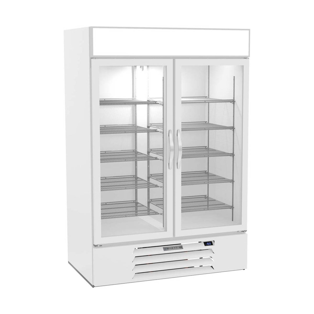 Beverage-Air MMF49HC-1-W 52" 2 Glass Door Merchandiser Freezer in White, 46.2 cu. ft.