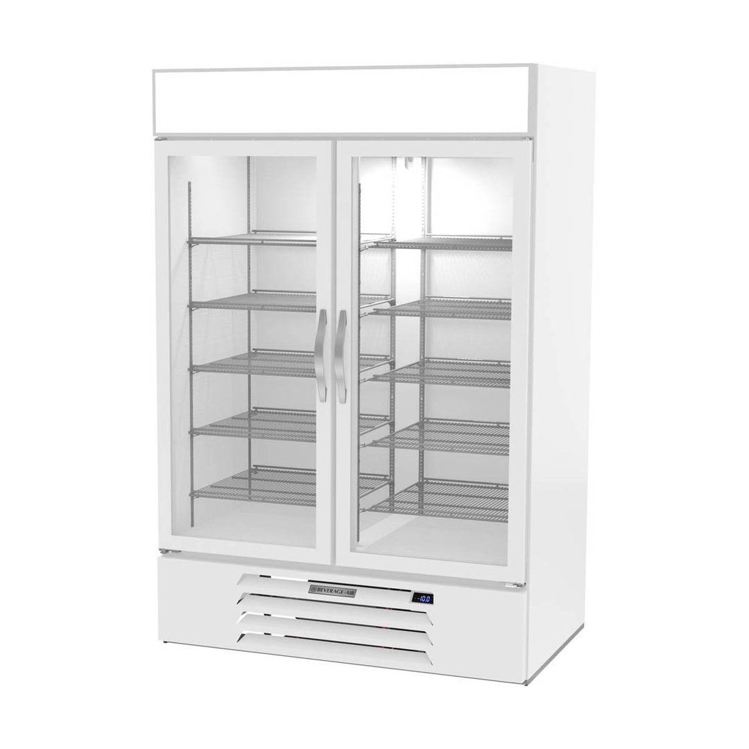 Beverage-Air MMF49HC-1-W 52" 2 Glass Door Merchandiser Freezer in White, 46.2 cu. ft.