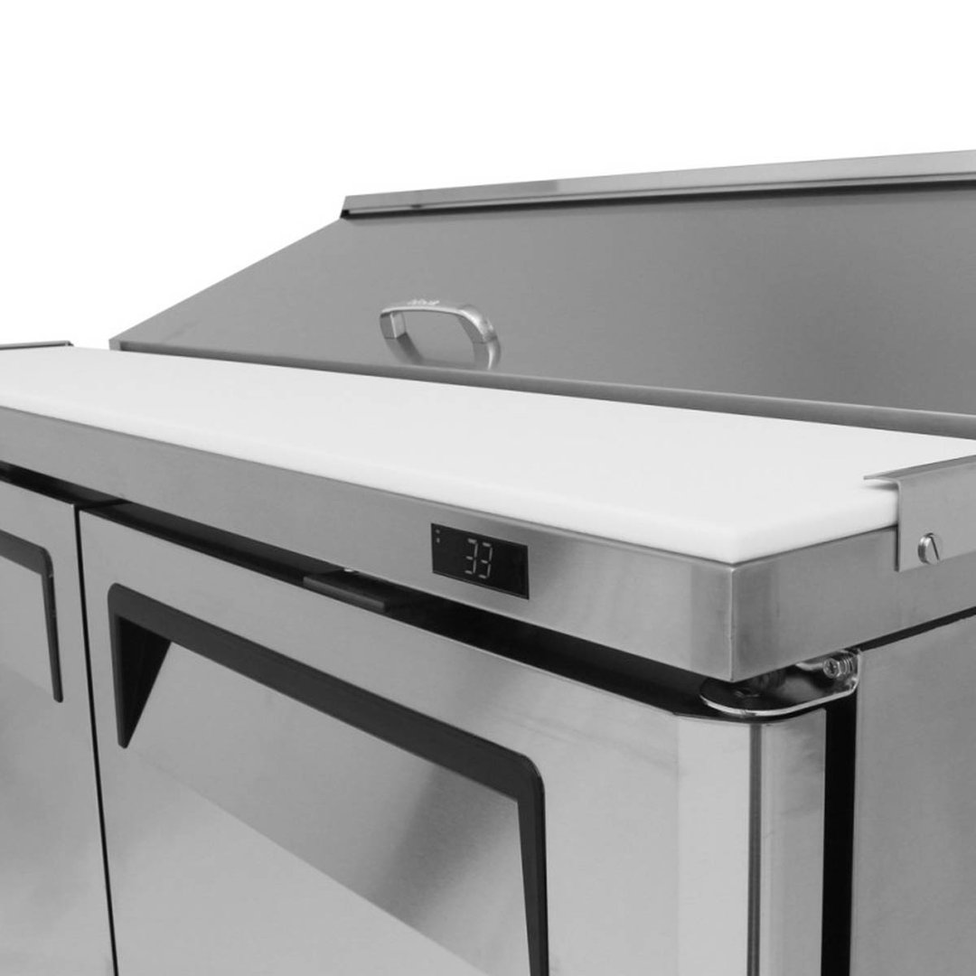 Turbo Air MST-48-N 48" Two Section Sandwich / Salad Prep Table w/ 2 Doors, 12 Pans