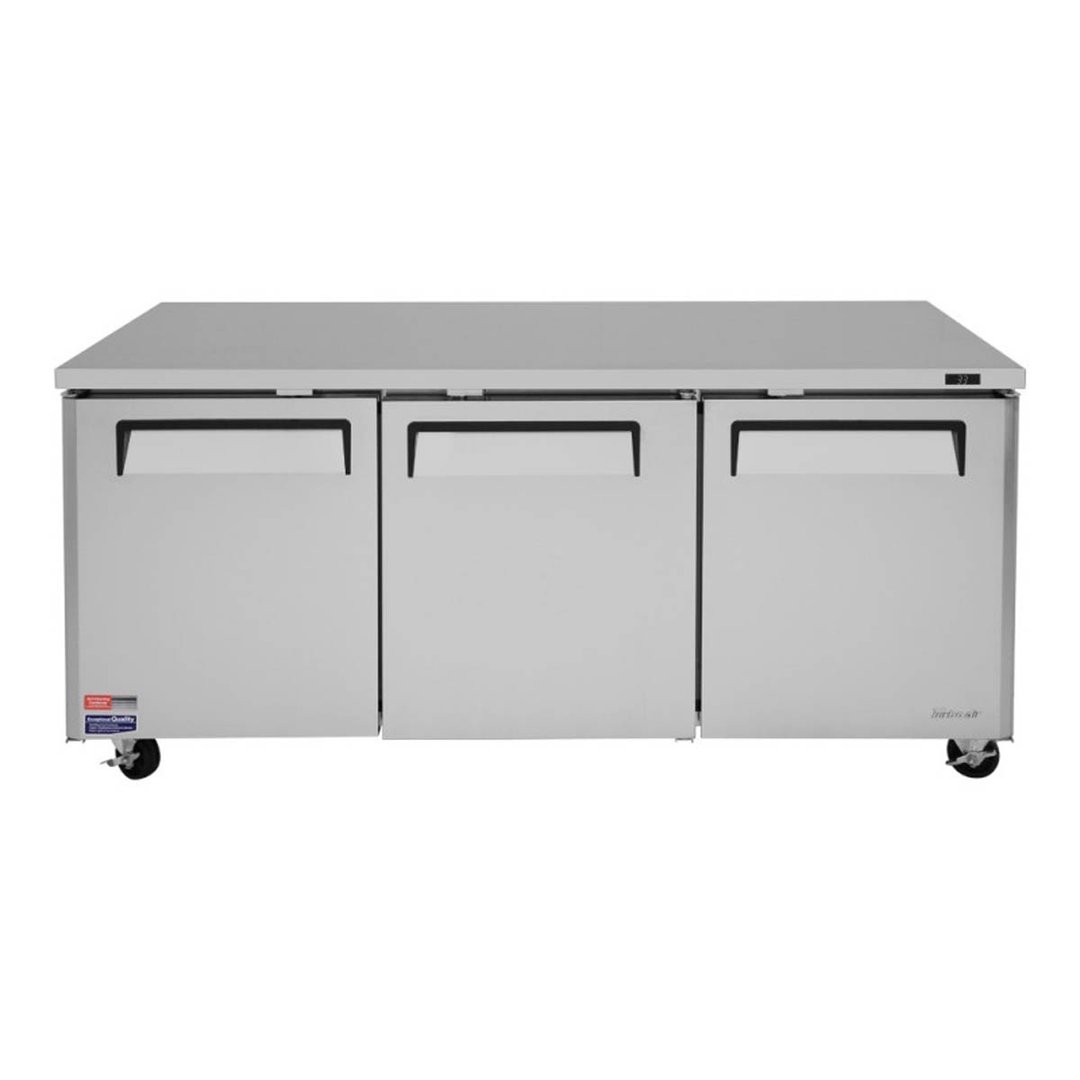 Turbo Air MUR-72-N 72" 3-Section Undercounter Refrigerator w/ 3 Doors, 18.8 cu. ft.