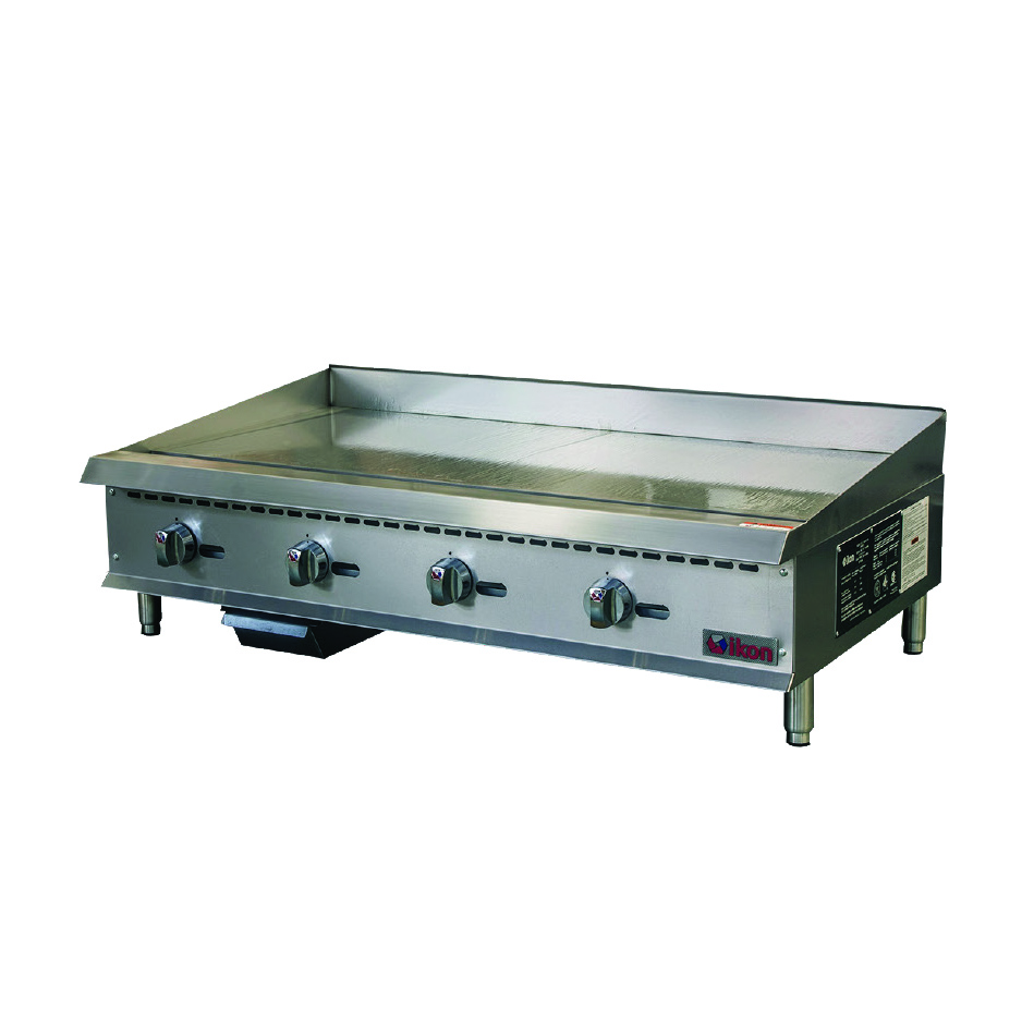 IKON IMG-48 48" Countertop Gas Griddle, Manual Controls, 3/4" Seel Plate, 120.000 BTU