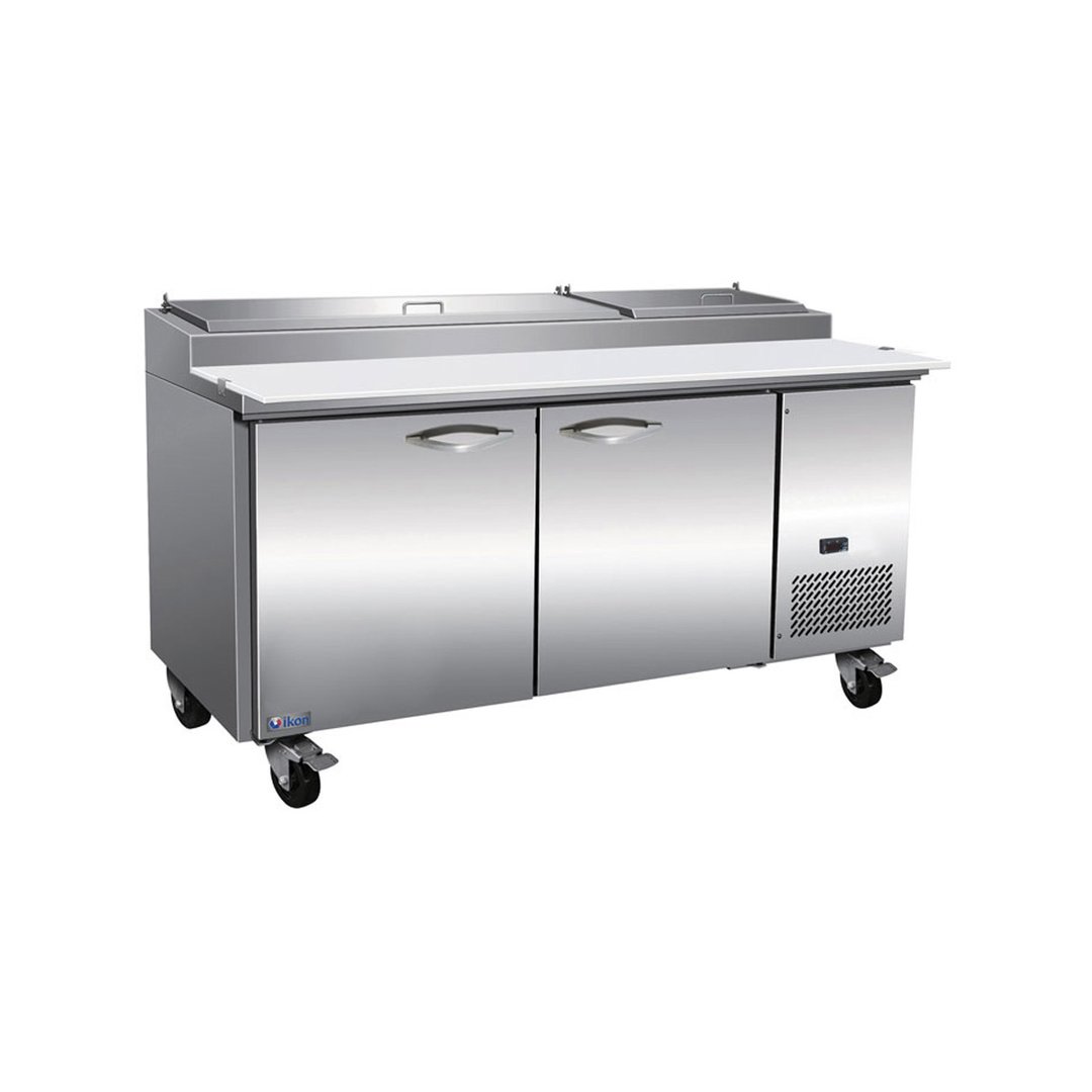 IKON IPP71-4D 70" Two Section Refrigerated Pizza Prep Table w/ 4 Drawers, (9) 1/3 GN pans