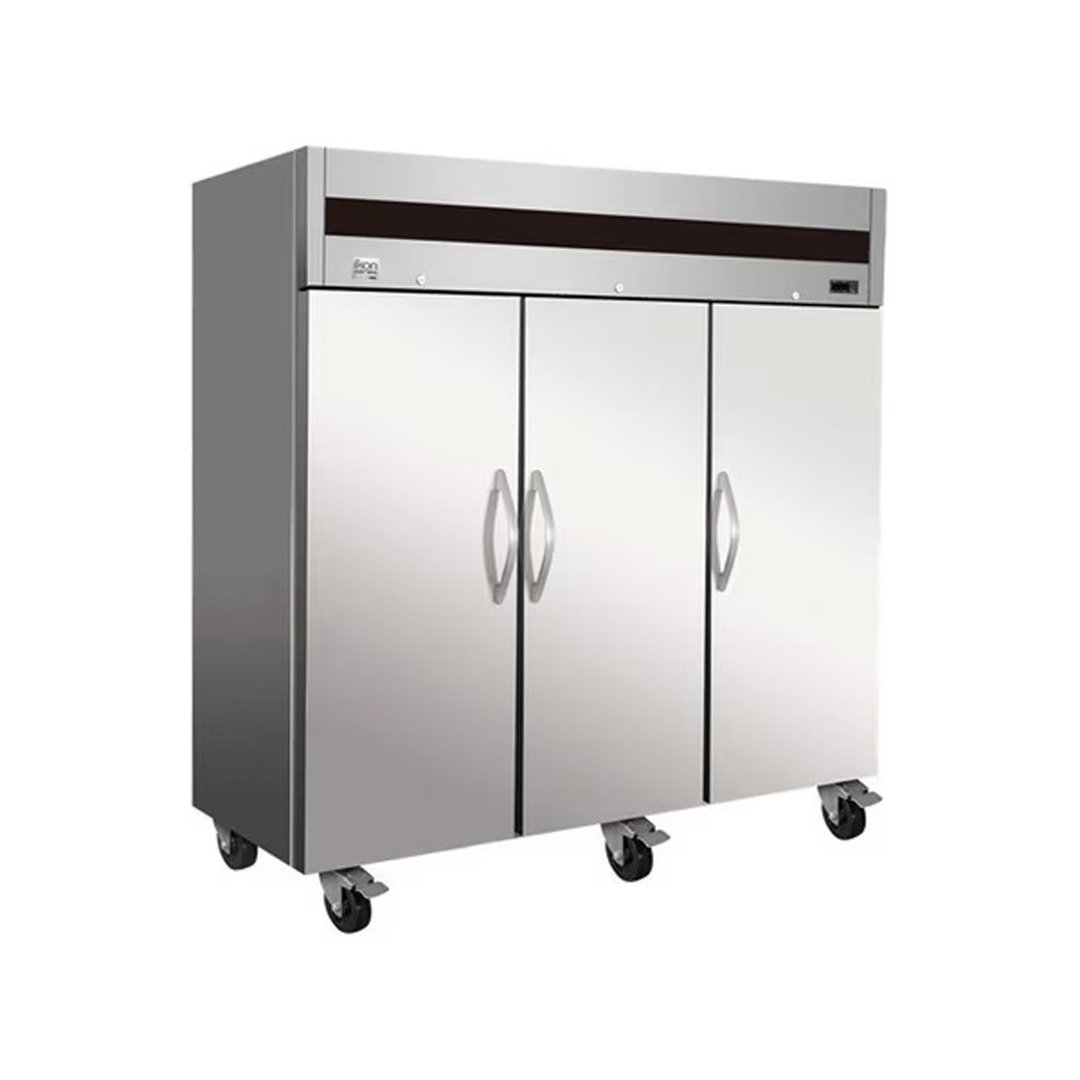 IKON IT82F DV 81" Three Section Reach-In Freezer w/ 3 Solid Doors, Top Mount, Stainless Steel, 72 cu. ft.