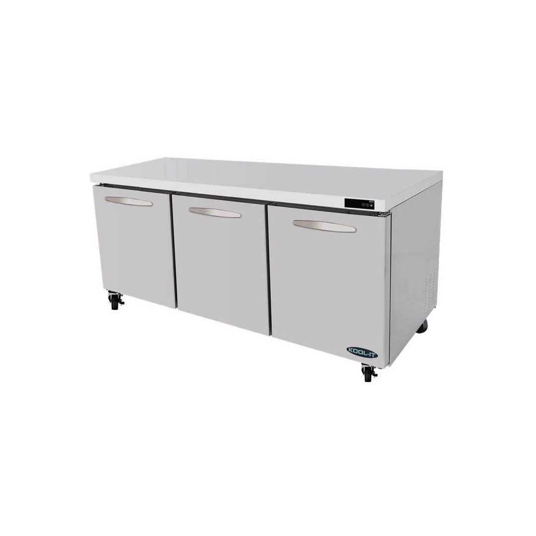Kool-It KUCR-72-3 72" 3-Section Undercounter Refrigerator w/ 3 Doors, 20 cu. ft