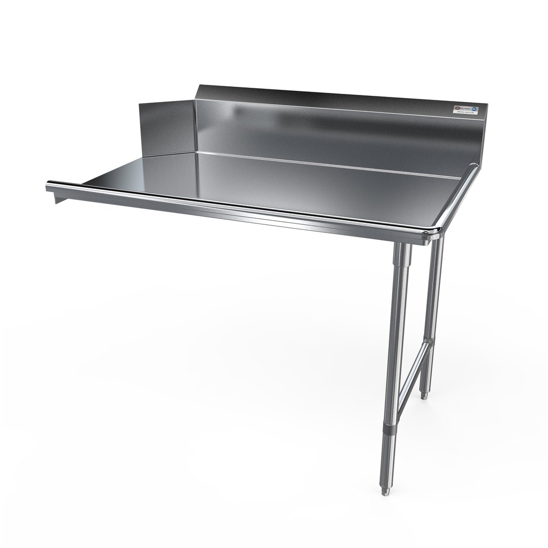 NBR Equipment CDT-24R-16 24" Clean Straight Dishtable w/ Right Table, 10" Backsplash, Steel Legs