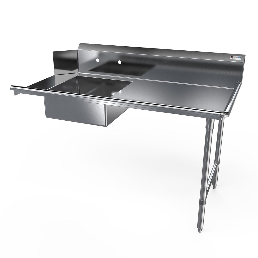 NBR Equipment SDT-26R-16 Premium Soiled Dishtable w/ Straight Design, Right Table, Pre-Rinse Sink