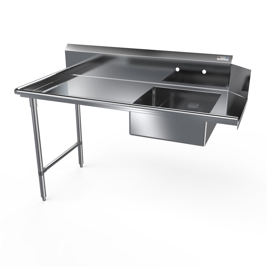 NBR Equipment SDT-26R-16 Premium Soiled Dishtable w/ Straight Design, Left Table, Pre-Rinse Sink
