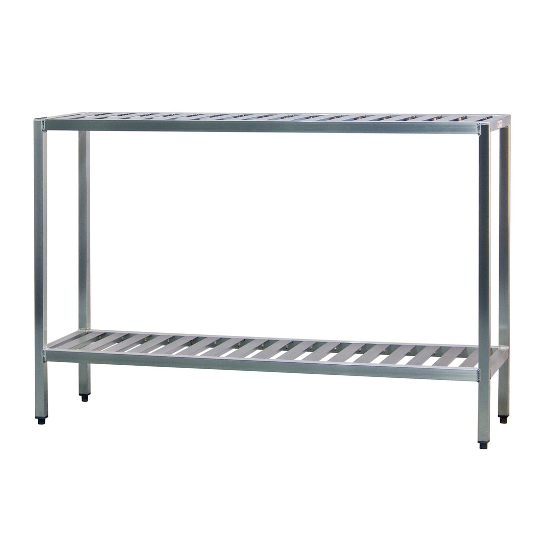 New Age 1028TB NSF 2-Shelf All Welded Aluminum T-Bar Shelving Unit - 72" x 24" x 48"