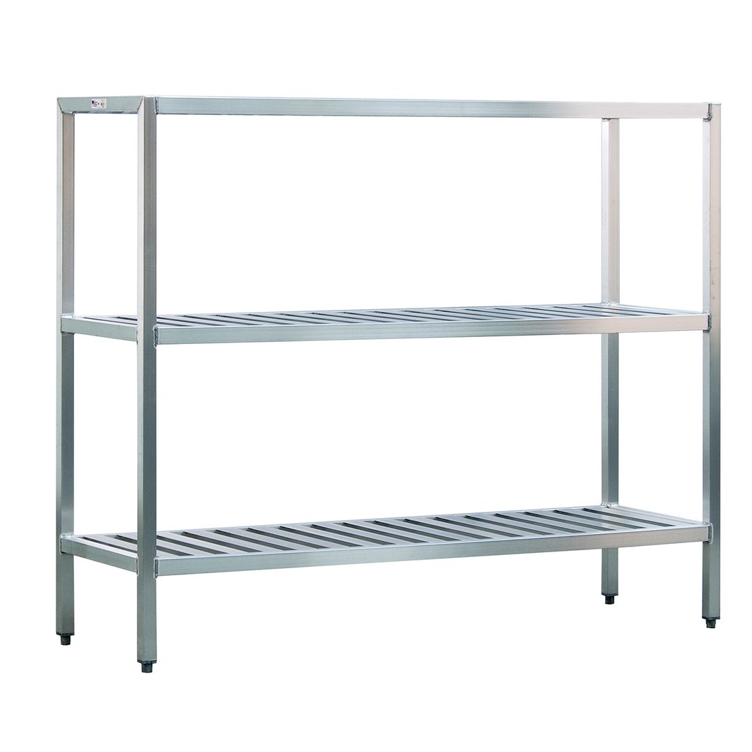 New Age 1051TB NSF 3-Shelf All Welded Aluminum T-Bar Shelving Unit - 42" x 24" x 60"