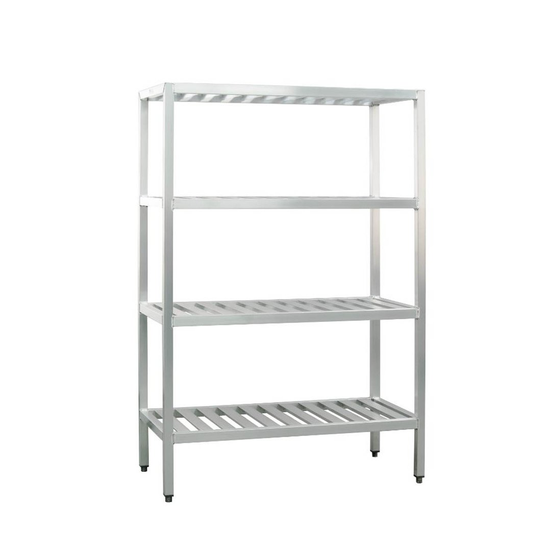 New Age 1062TB NSF 4-Shelf All Welded Aluminum T-Bar Shelving Unit - 48" x 20" x 72"