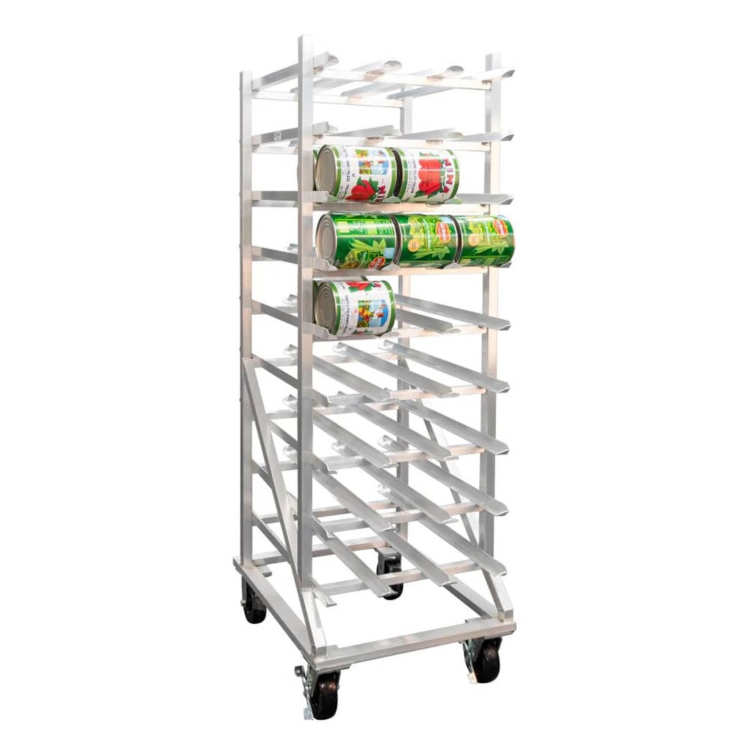 New Age 1250CK Aluminum Full Size Mobile Can Rack with 162 #10 or 216 #5 Cans Capacity 