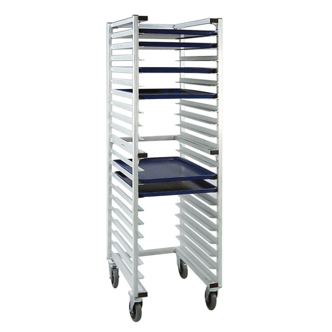 New Age 1331U 20 Pan Full Height End Load Aluminum U-Type Nesting Bun / Sheet Pan Rack 