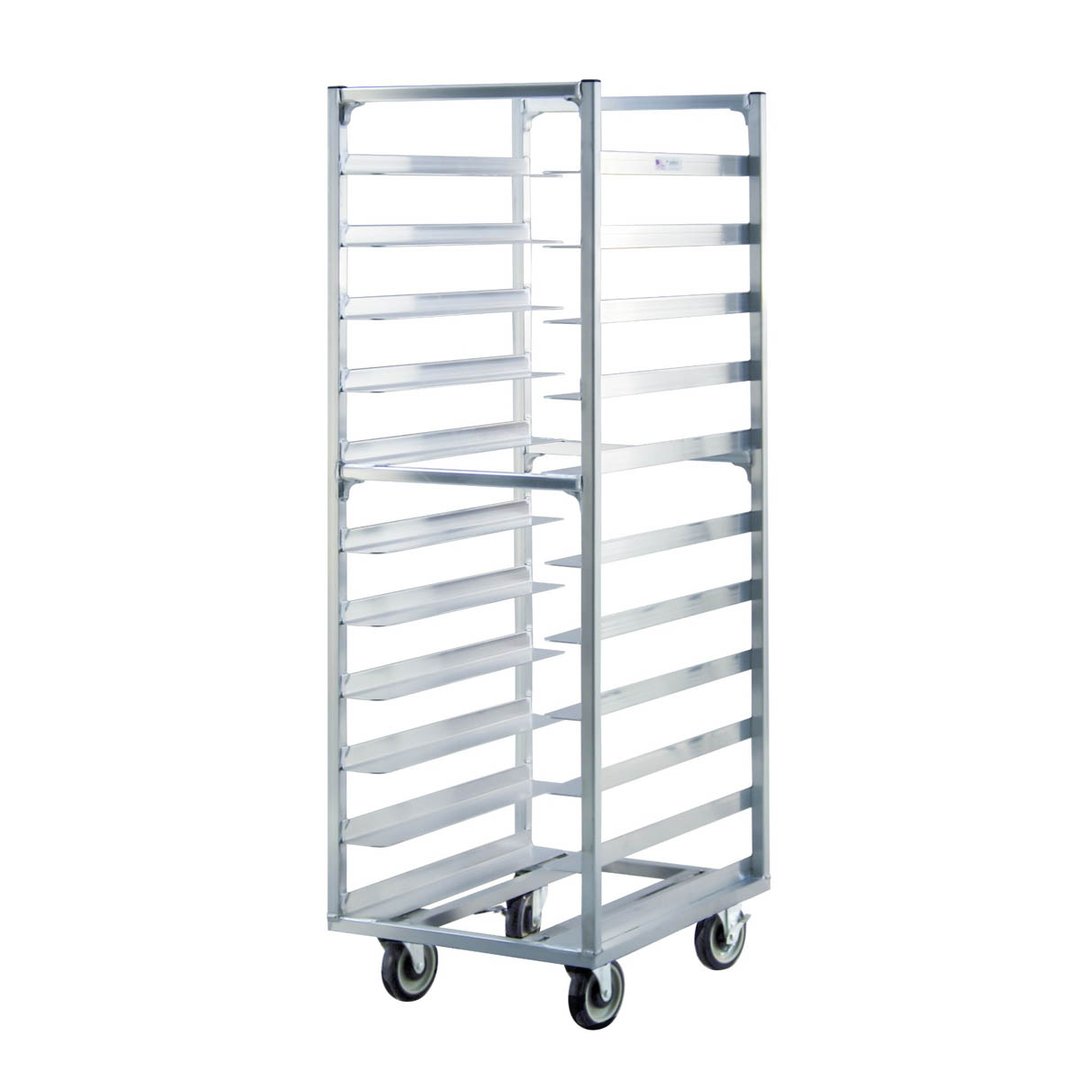 New Age 1336 1335 11 Pan Heavy Duty Aluminum Roll-In Refrigerator/Proofer Rack w/ 5" Bottom Load Slides