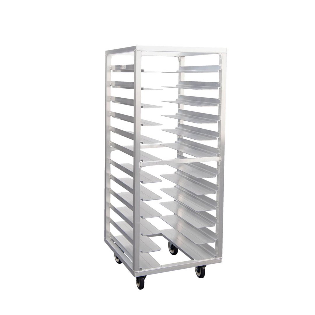 New Age 1635 12 Pan End Load Aluminum Universal  Bun / Sheet Pan Rack w/ 4-1/2" Bottom Load Slides