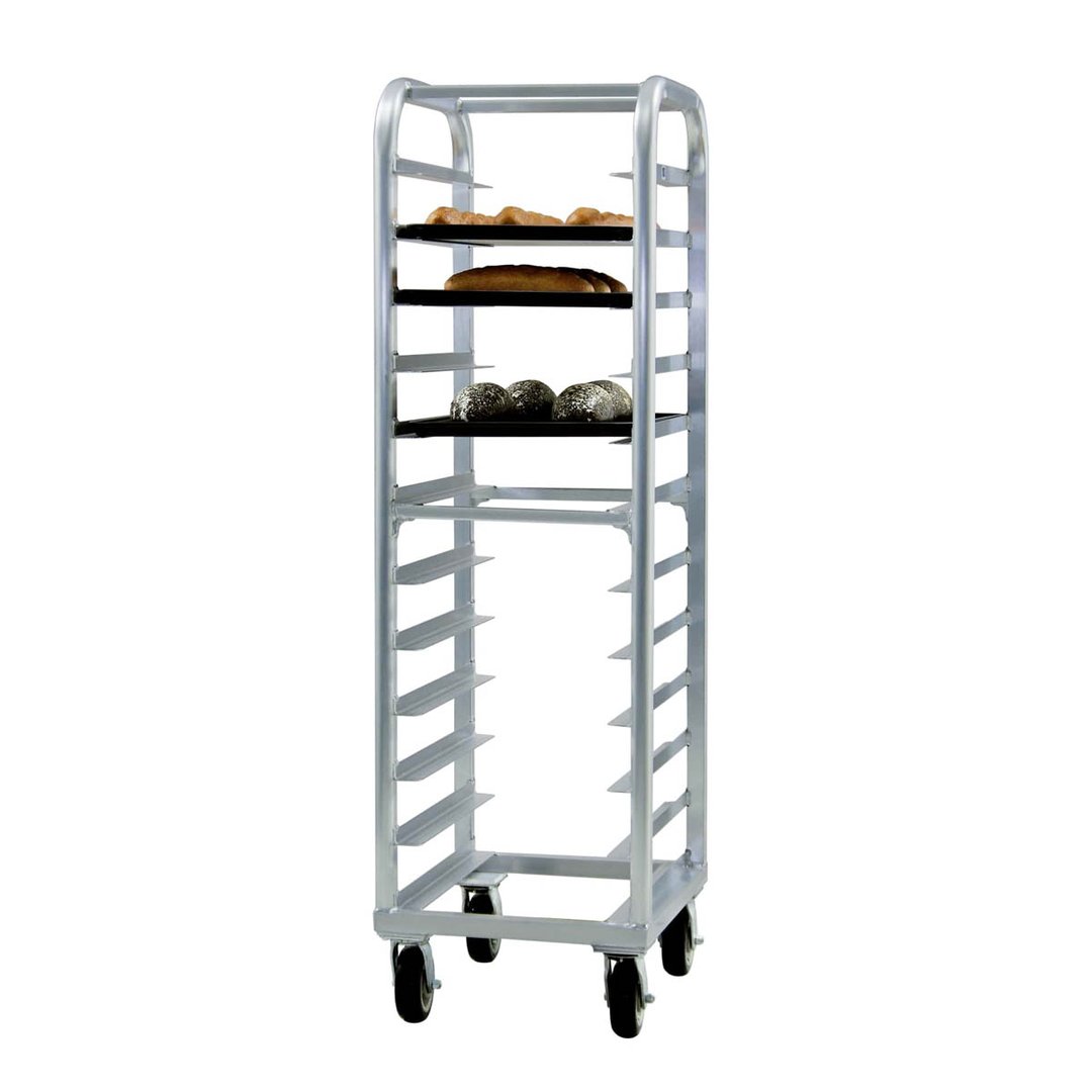 New Age 4333 Lifetime Series 12 Pan Mobile End Load Aluminum Bun / Sheet Pan Rack