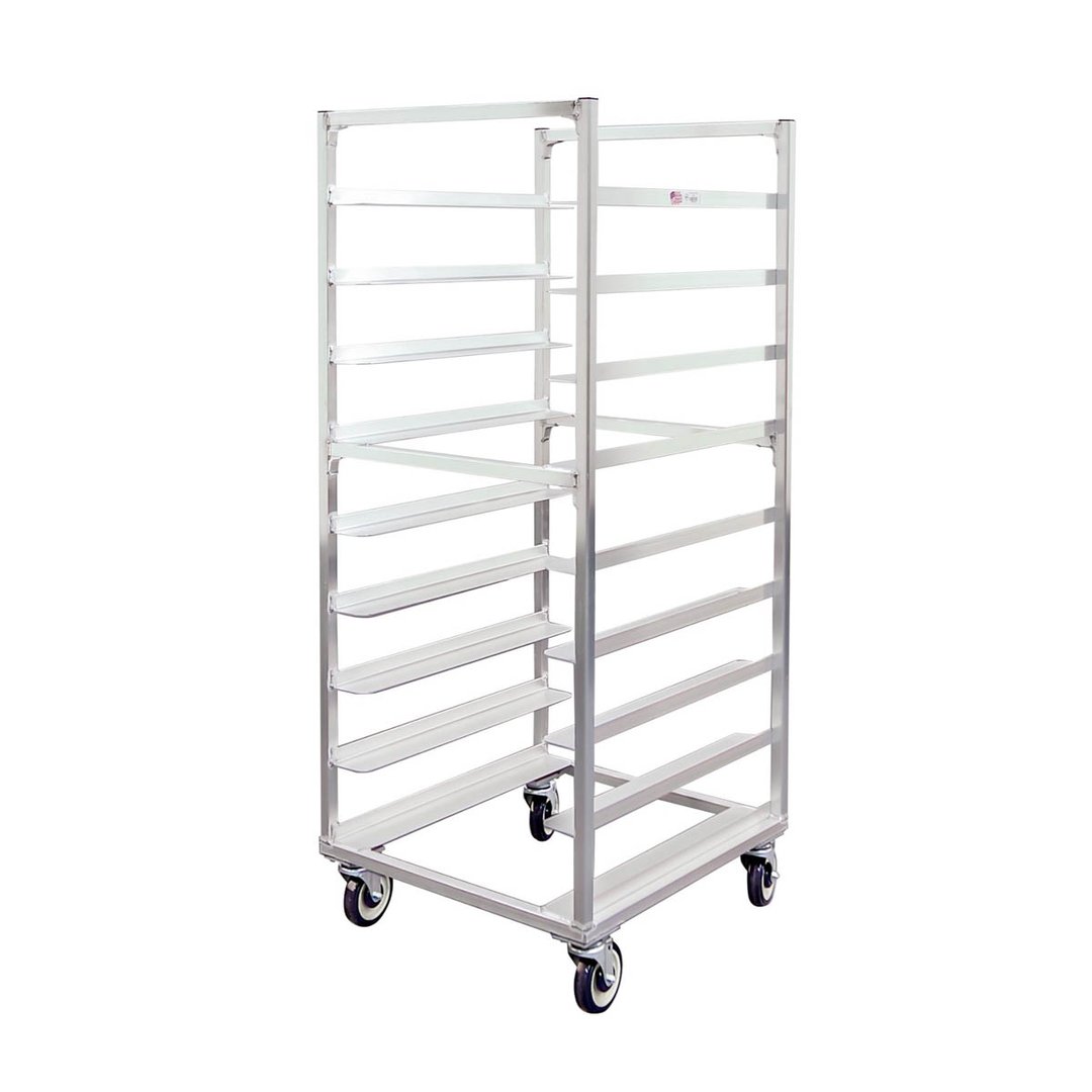 New Age 95681 9 Pan Aluminum End Load Mobile Oval Tray Storage Rack