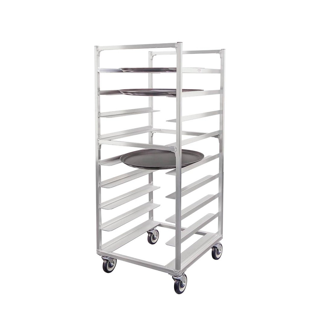 New Age 95681 9 Pan Aluminum End Load Mobile Oval Tray Storage Rack