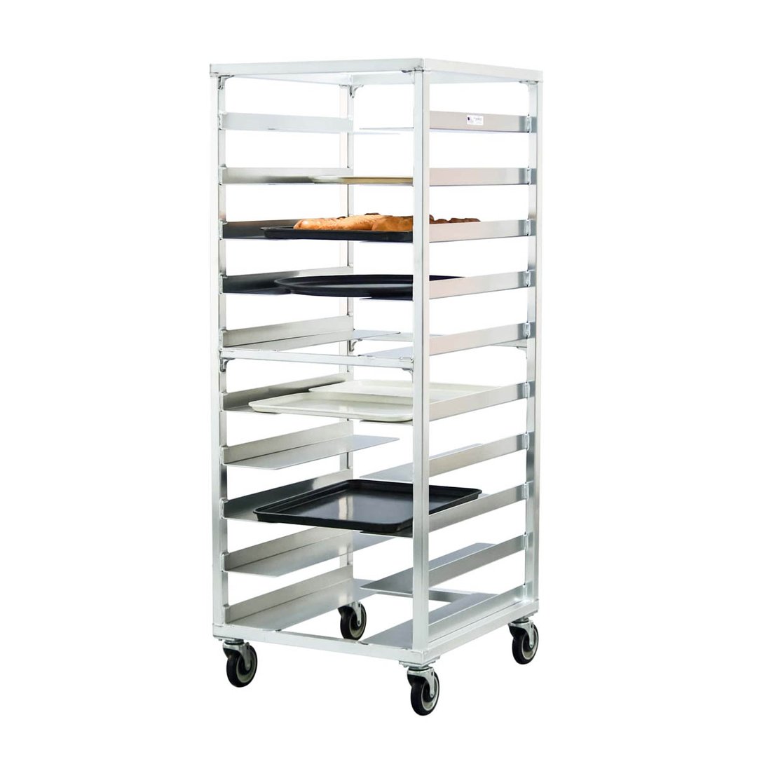 New Age 96058 10 Pan Aluminum Universal  Bun / Sheet Pan Rack w/ 6" Bottom Load Slides