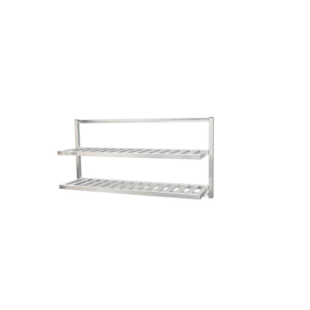 New Age 98142 Aluminum Two Tier T-Bar Wall Mounted Shelf - 60" x 16"