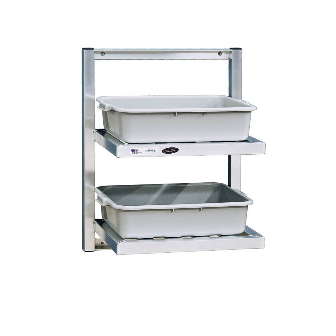 New Age 98272 Aluminum Two Tier T-Bar Wall Mounted Shelf - 24" x 16"