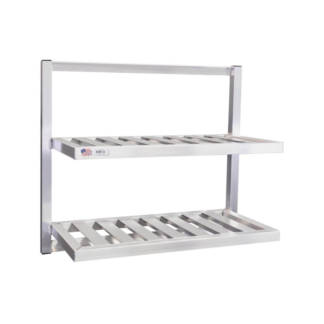 New Age 98301 Aluminum Two Tier T-Bar Wall Mounted Shelf - 36" x 16"