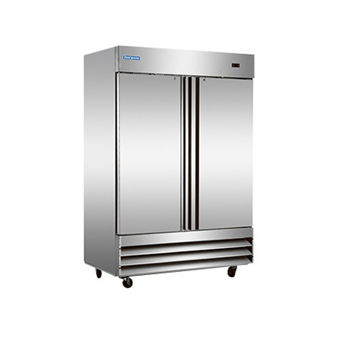 Norpole NP2F 54'' Two Section Solid Door Reach-In Freezer, All Stainless Steel, 48 cu. ft.