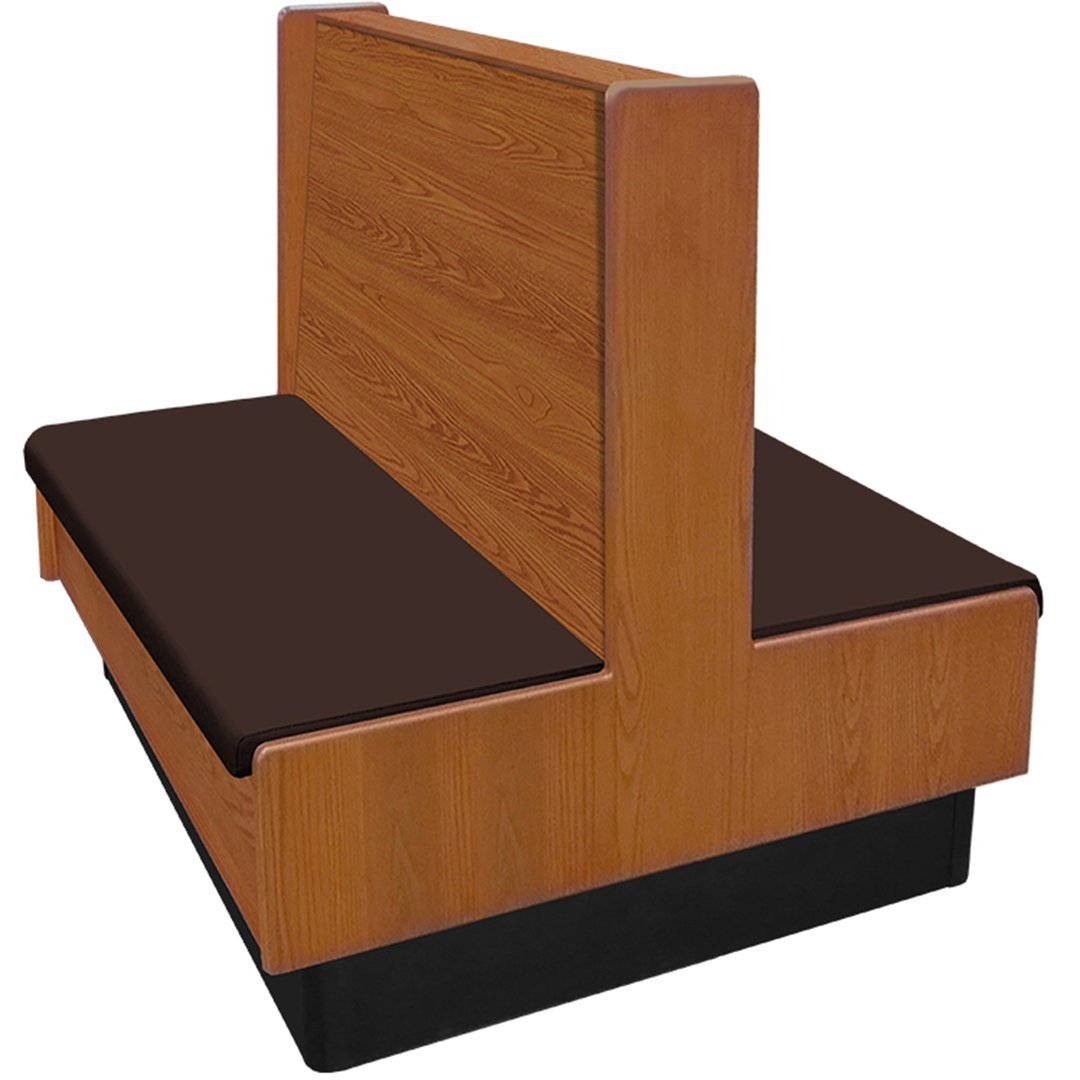 Oak Street ARST-6042-DBL-VSWB 60"L Double Plain Back Booth, Wood Back, 42" Height