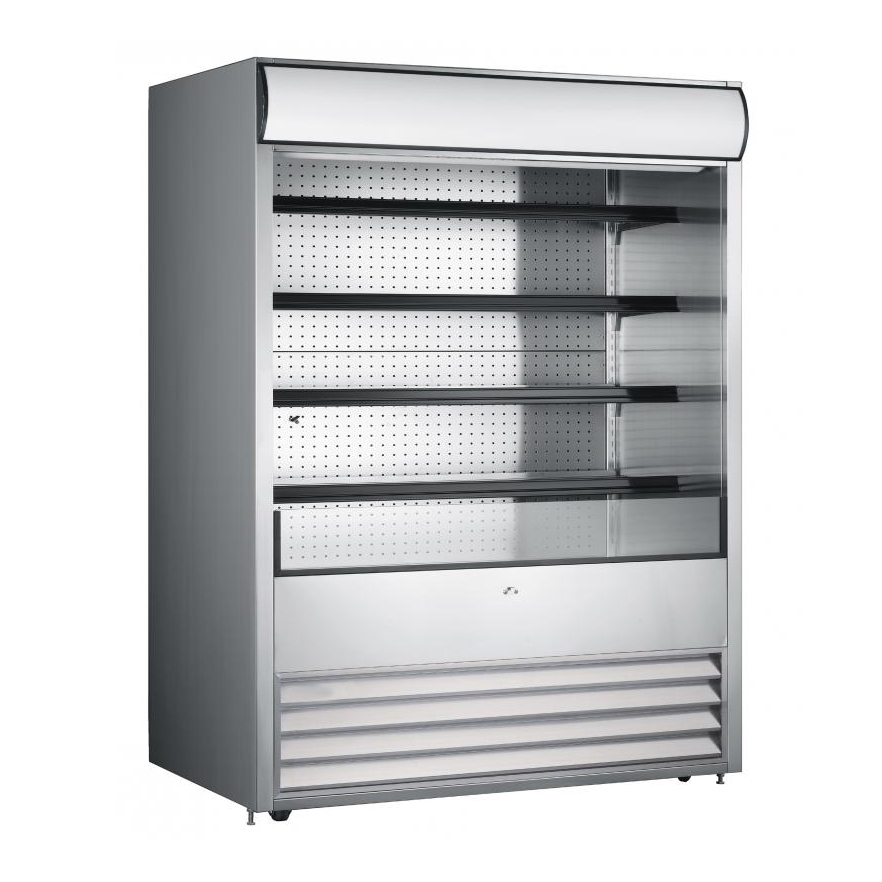Omcan USA 43460 72" Vertical Open Air Merhandiser, Self-Contained, 4 Shelves, High Profile, 37 cu ft.