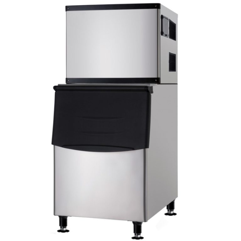 Omcan USA 46452 Air Cooled Full Cube 500 lb Ice Machine with Bin, 375 lb Storage