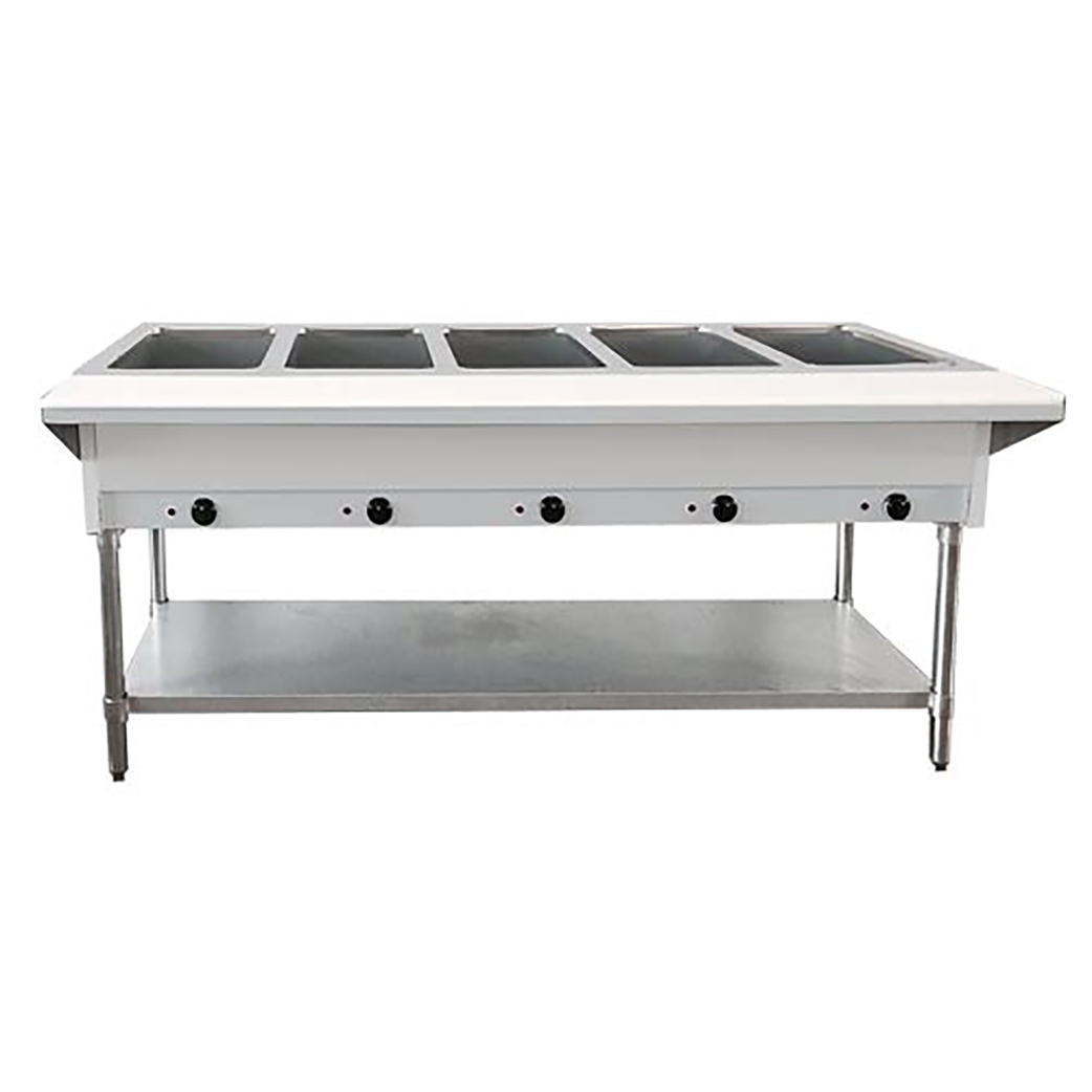 Omcan USA 46648 72" Electric Steam Table, (5) Open Wells