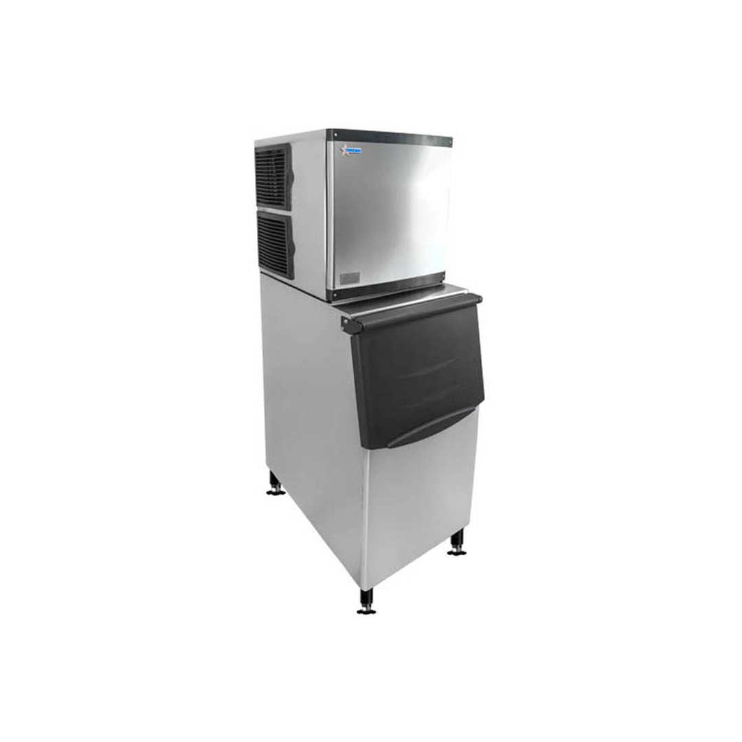 Omcan USA 47485 Air Cooled Full Cube 350 lb Ice Machine with Bin, 275 lb Storage