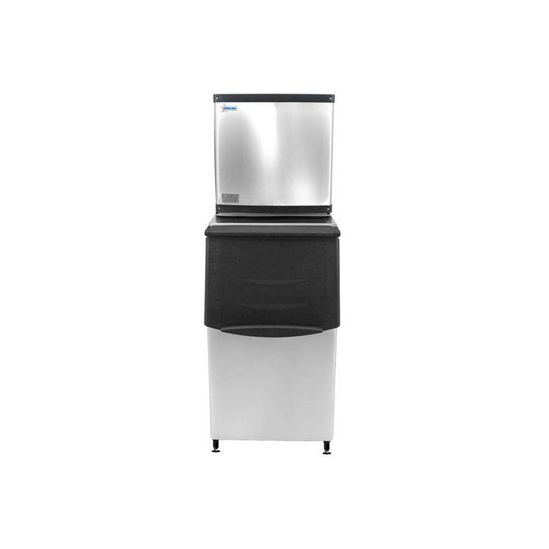 Omcan USA 47485 Air Cooled Full Cube 350 lb Ice Machine with Bin, 275 lb Storage