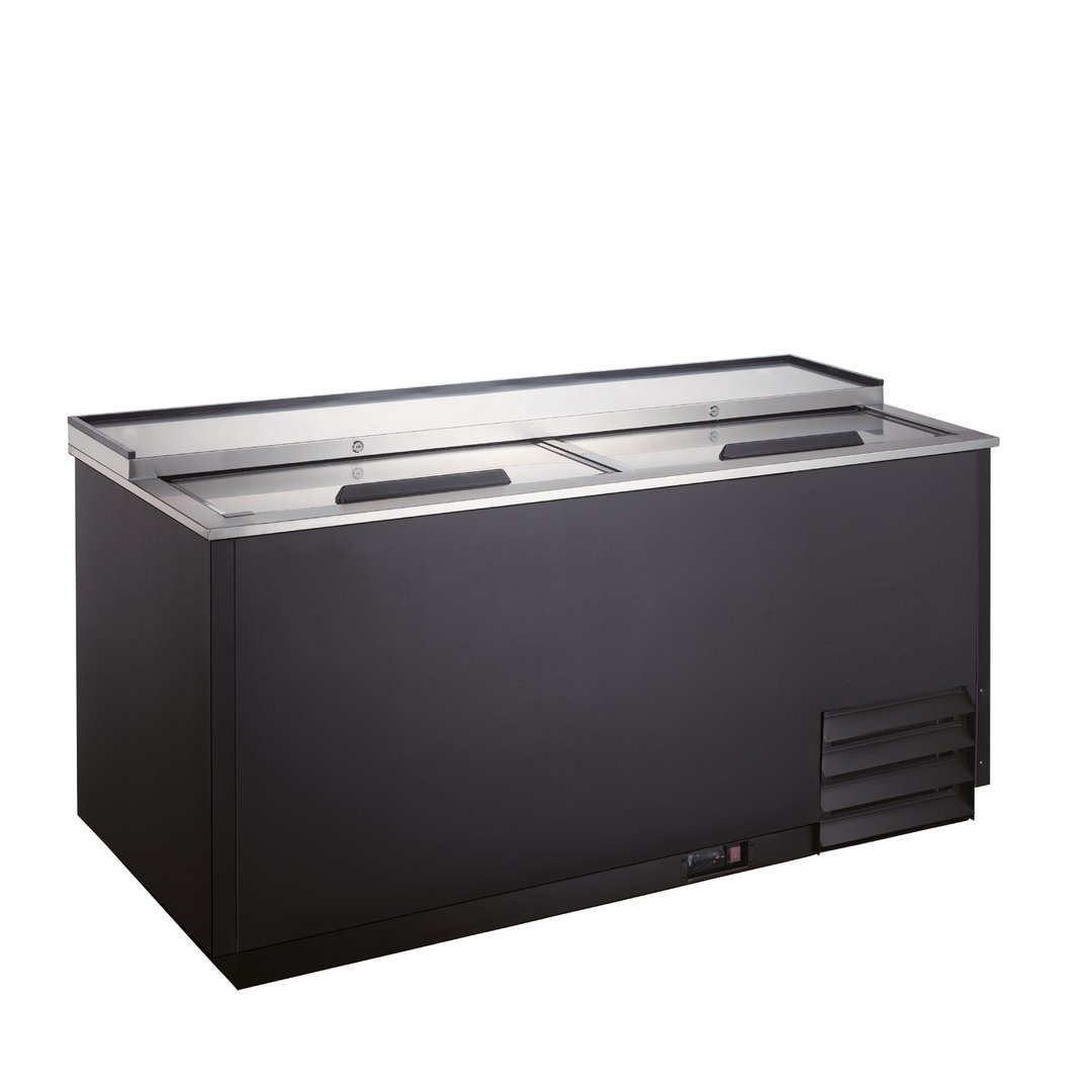 Omcan USA 50074 49" Black Glass & Plate Chiller, 14.12 cu. ft.