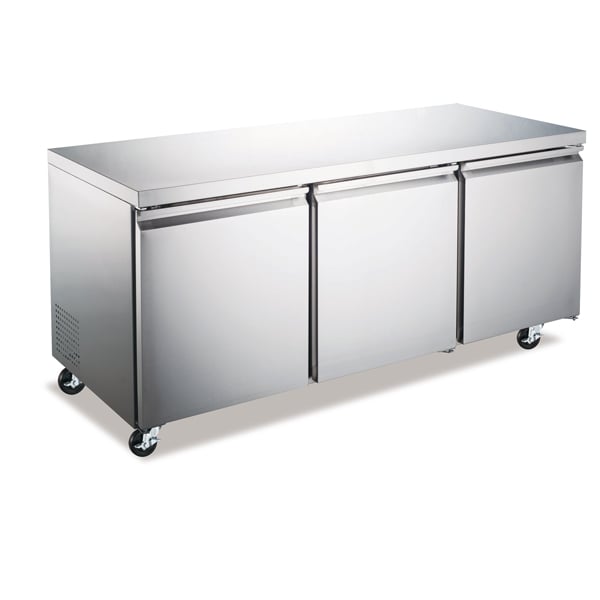Omcan USA 50091 72" 3-Section Undercounter Refrigerator w/ 3 Doors, 15.5 cu. ft.