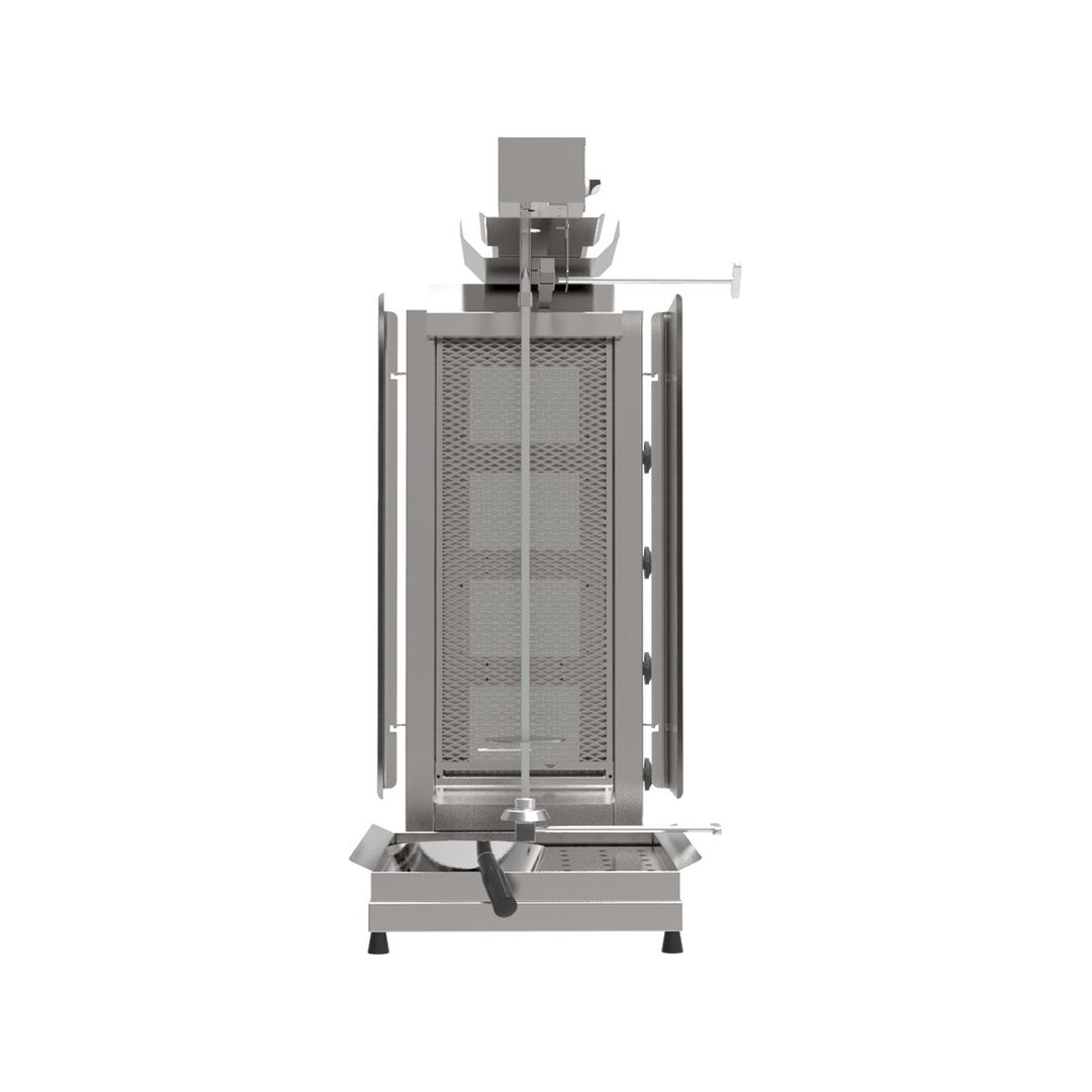 Inoksan PDG104MN 45" Gas Gyro Machine with Wire Mesh, 160 lbs, 4 Double Burner