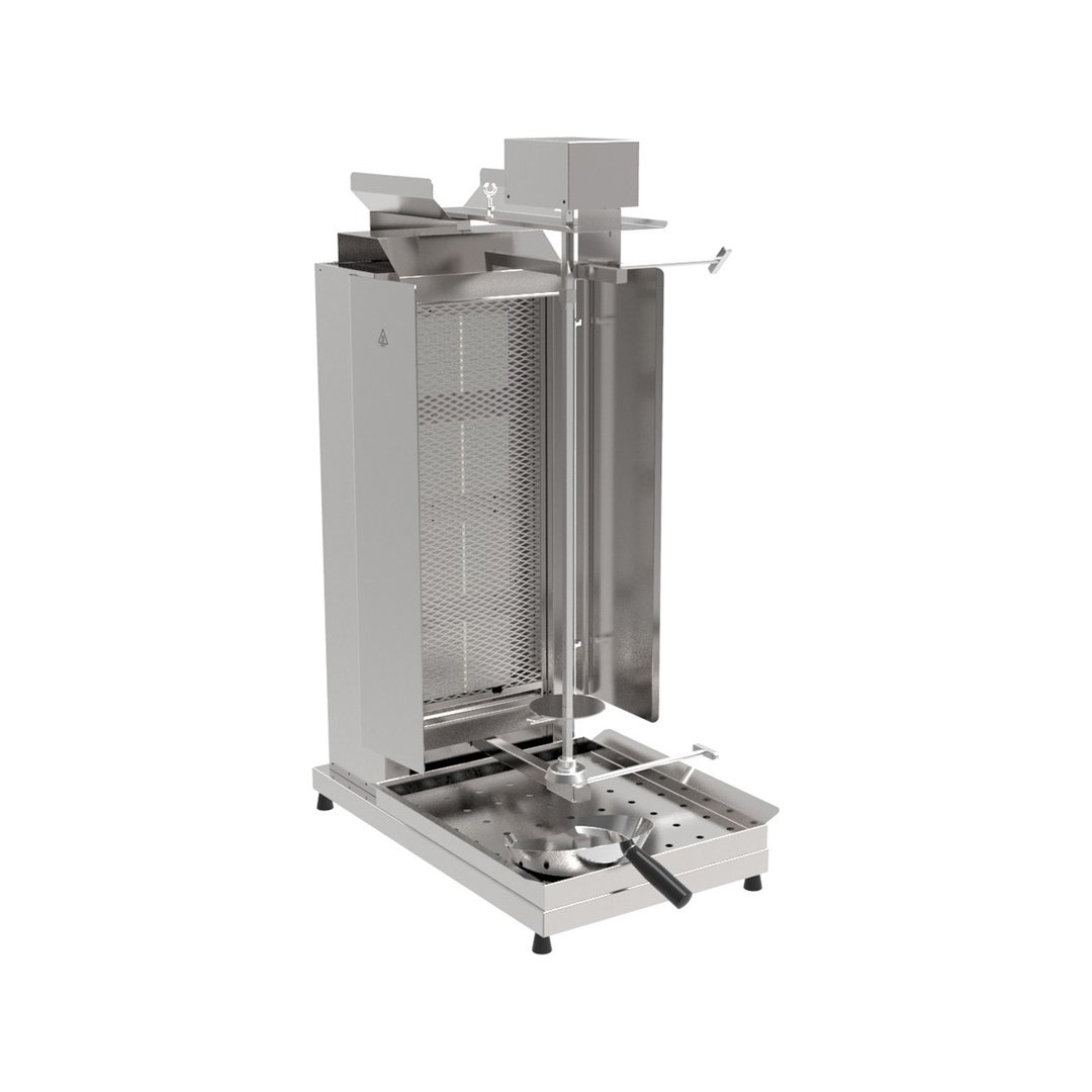 Inoksan PDG104MN 45" Gas Gyro Machine with Wire Mesh, 160 lbs, 4 Double Burner