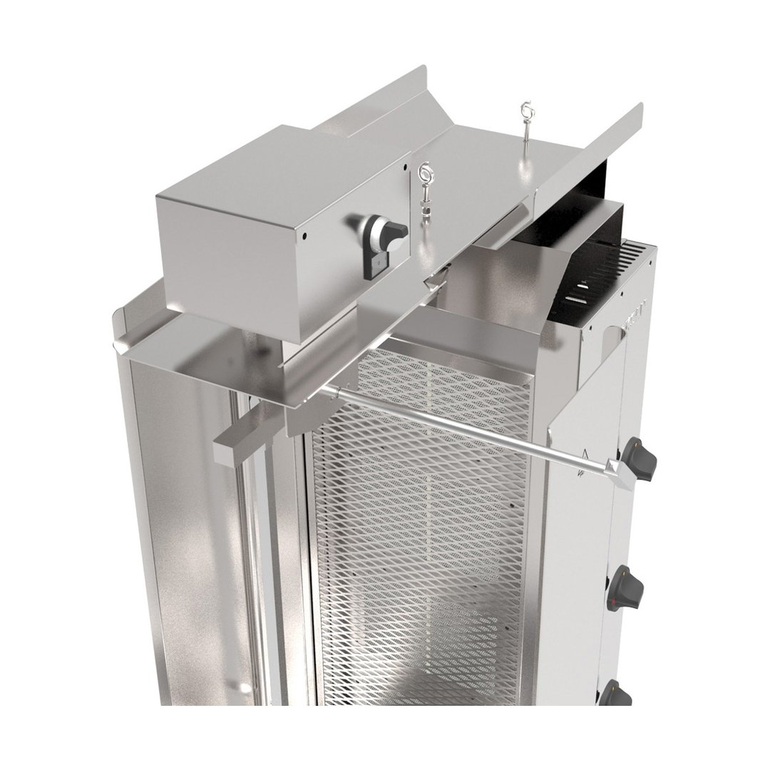 Inoksan PDG104MN 45" Gas Gyro Machine with Wire Mesh, 160 lbs, 4 Double Burner