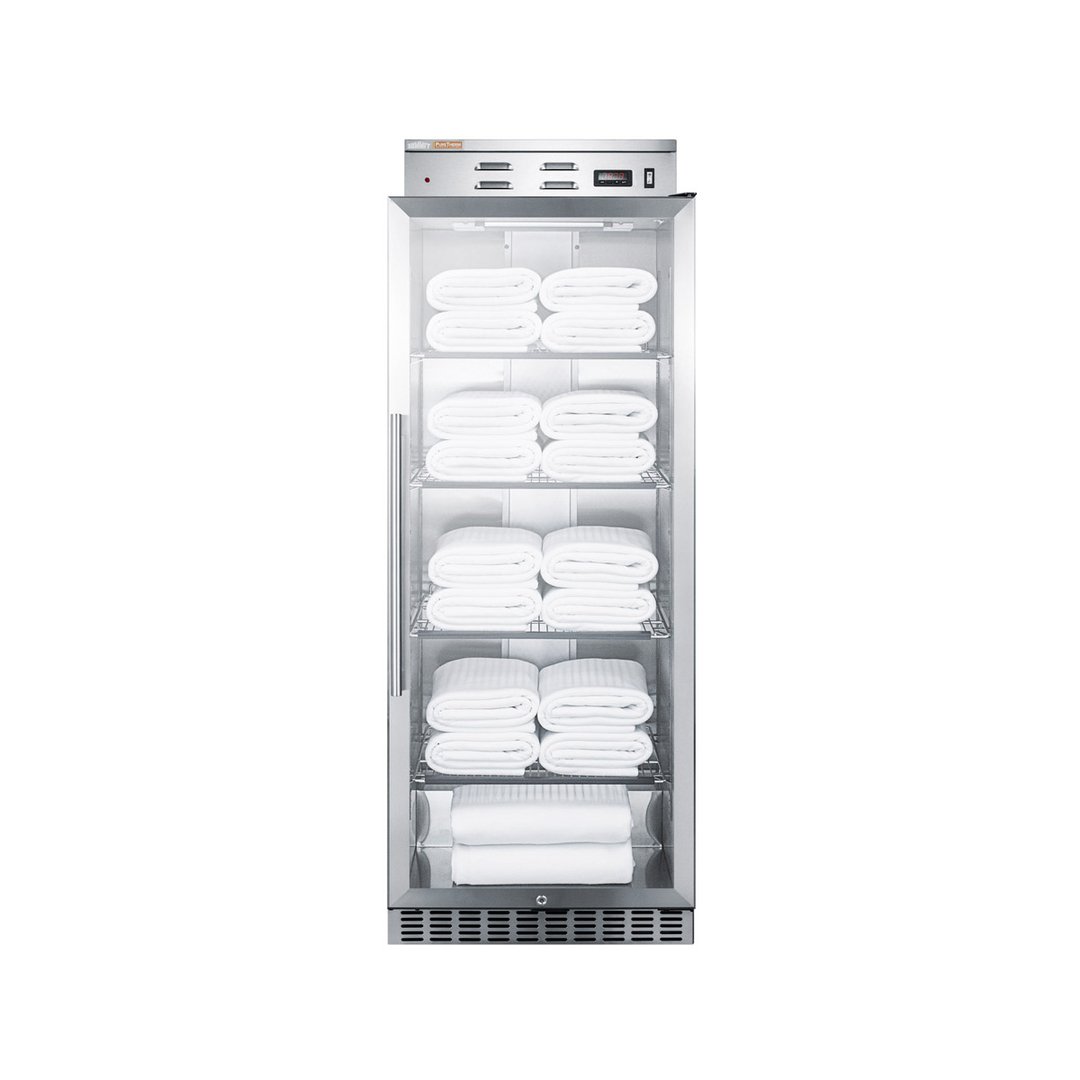 Summit PHC115G 24" Glass Door Blanket Warmer, 11 cu. ft., 120°F to 150°F